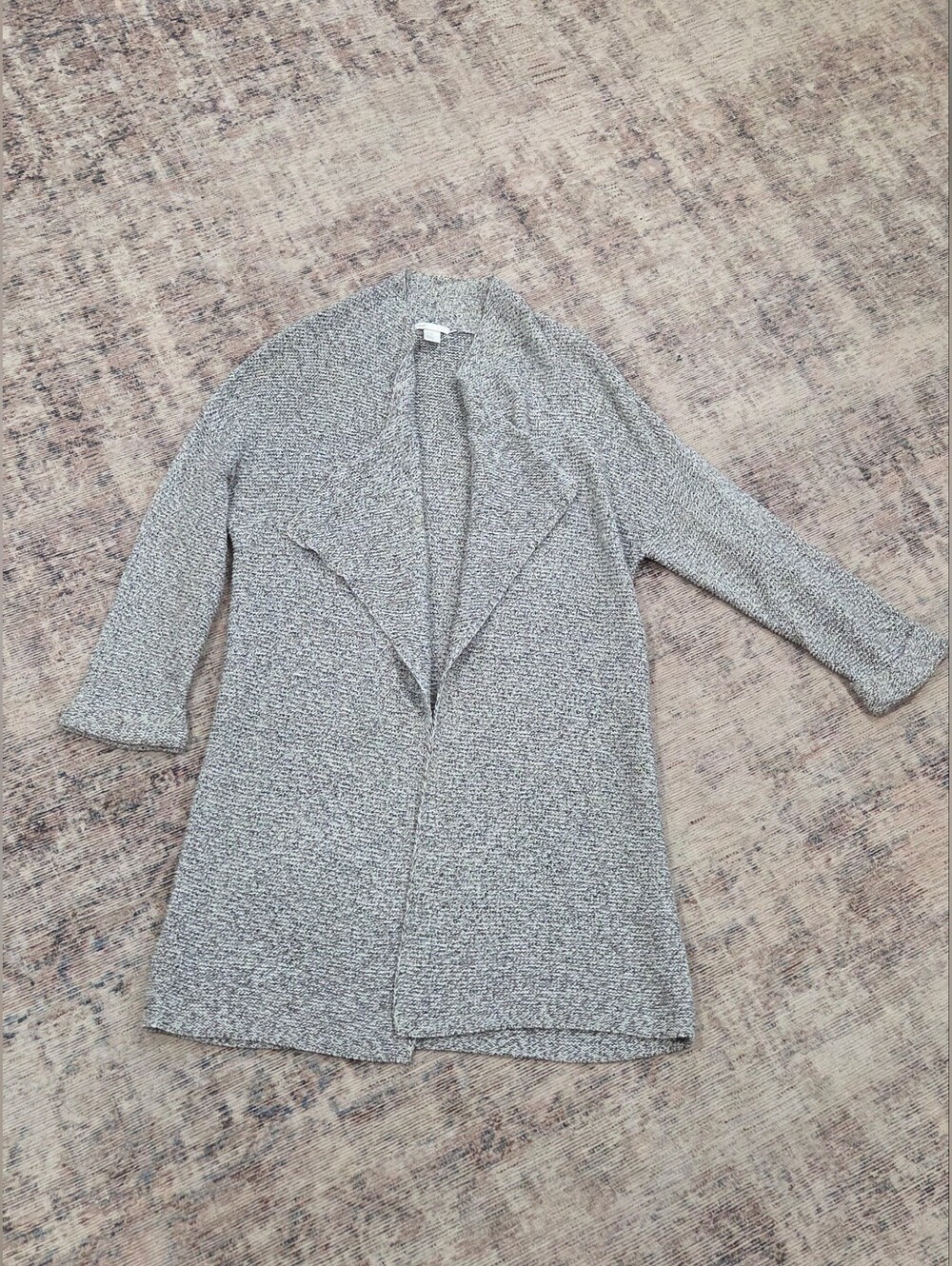 H&M Gray Textured Open-Front Cardigan
